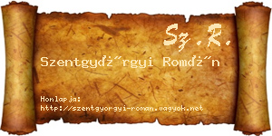 Szentgyörgyi Román névjegykártya